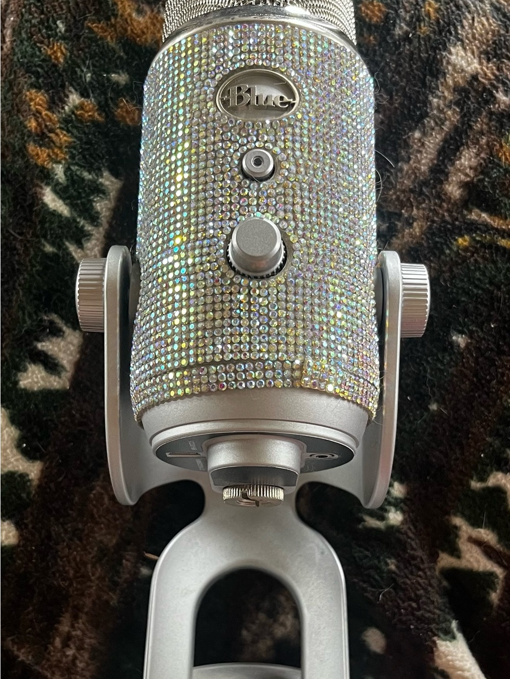 Blue Yeti Microphone with Iridescent Crystal Bling
